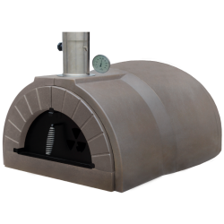 Amphora Pizzabackofen mit Metall-Sockel, graue Farbe